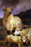Sir edwin henry landseer,R.A. The wild cattle of Chillingham, 1867 oil painting on canvas